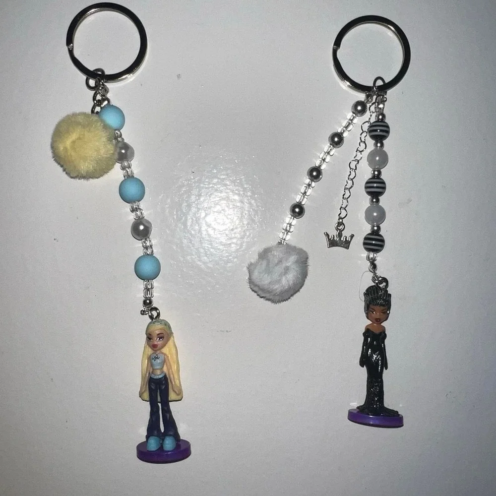 Handmade Bratz & Bratz x Kylie Jenner Beaded Keychain Set